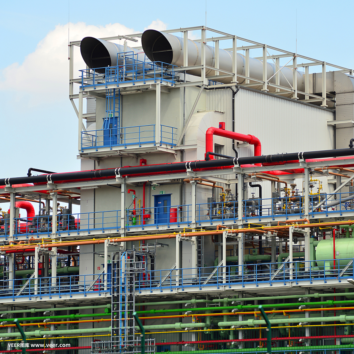 化學工業。制造化學產品的工廠。建筑和設備